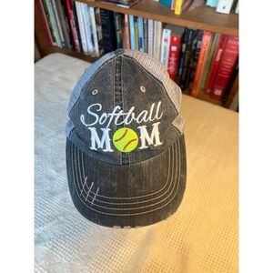 Softball Mom Trucker Hat Distressed Mesh Baseball Cap Adjustable One Size